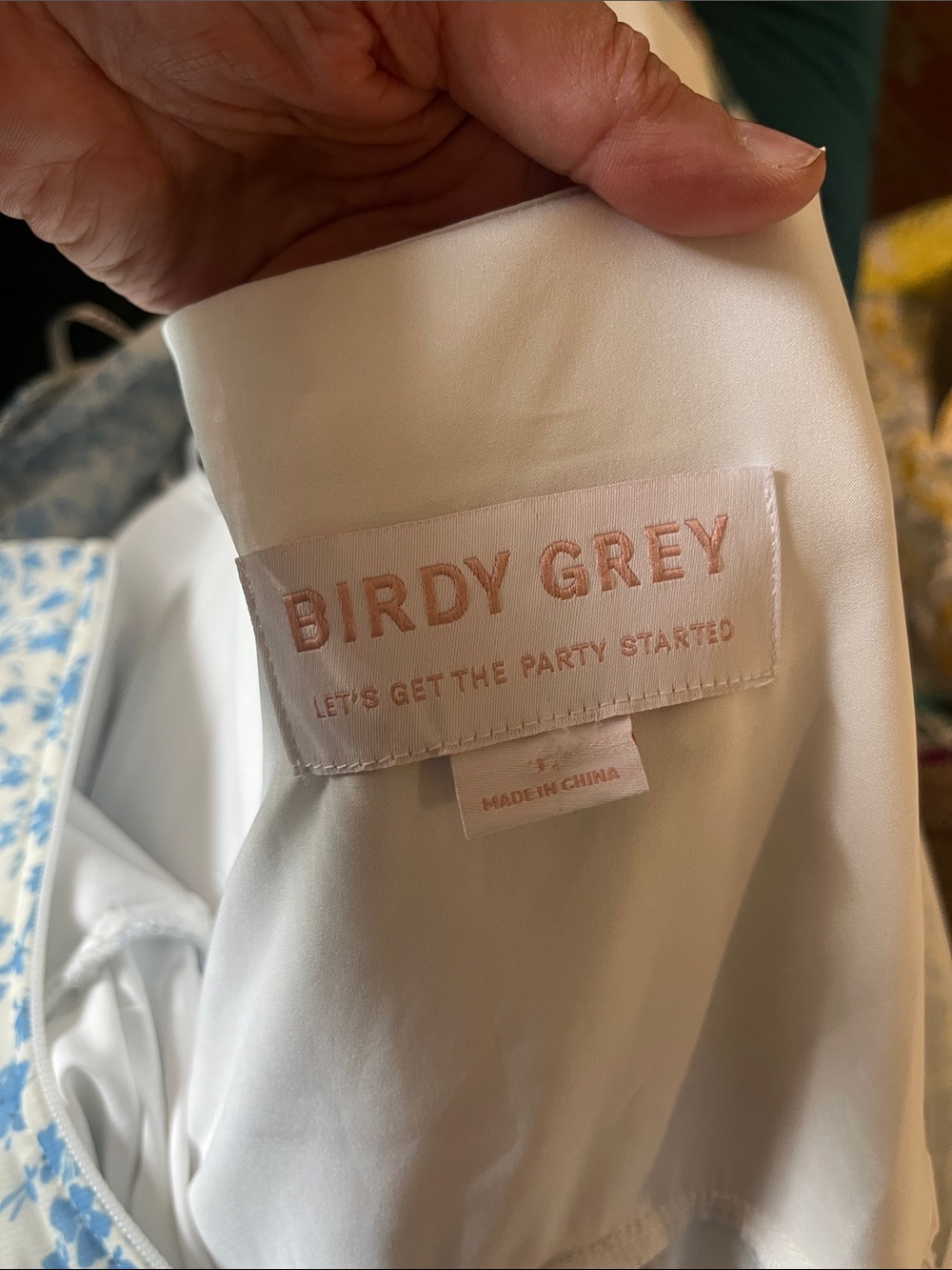 Birdy Grey Chiffon Mira Dress, Blue Dreamy Ditzy, size M - Picture 9 of 12